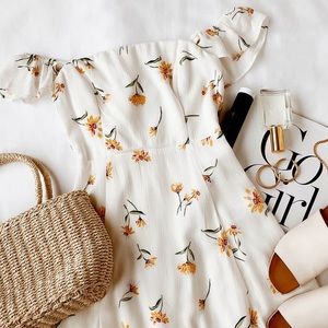Lulu’s floral off the shoulder mini dress